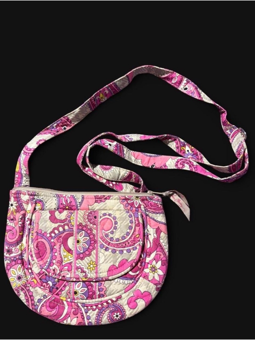 Vera Bradley Pink Paisley Quilted Crossbody Bag